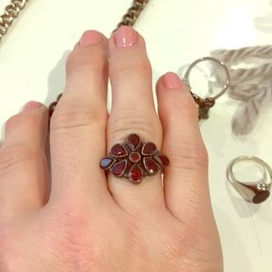 Sterling silver gemstone ring